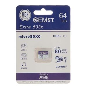 کارت حافظه microSDXC جم اس تی مدل Extra 533x کلاس 10 استاندارد UHS-I سرعت 80MBps ظرفیت 64 گیگابایت