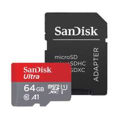 کارت حافظه microSDXC سن دیسک مدل Ultra A1 کلاس 10 استاندارد UHS-I سرعت 100MBps ظرفیت 64 گیگابایت به همراه آداپتور SD