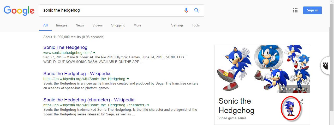 sonic google