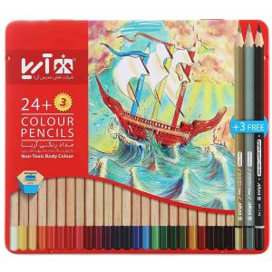 مداد رنگی 24 رنگ آریا 3022 طرح کشتی